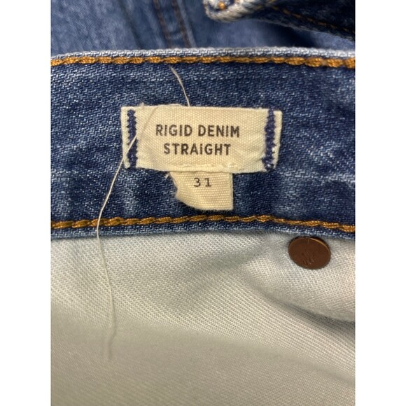MADEWELL Rigid Denim Straight Mini Skirt, Built-In Waist Tie, Haydel Wash, Sz 31 - Picture 8 of 11